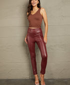 PU High Waist  Straight Pants - Body By J'ne