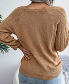 Fall Free Button Cable-Knit Sweater - Body By J'ne