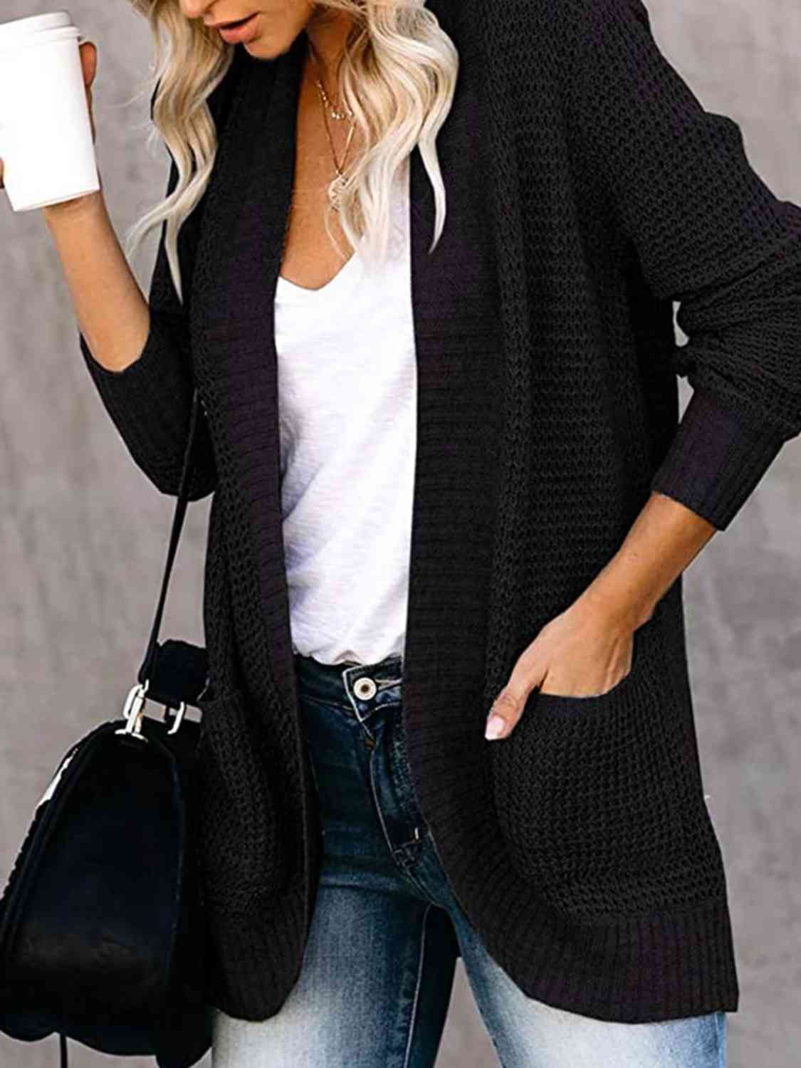 Open Front Long Sleeve Cardigan - Body By J'ne