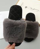 Faux Fur Open Toe Slippers - Body By J'ne