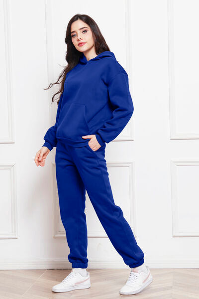 Drop Shoulder Long Sleeve Hoodie and Pants Set - Body By J'ne
