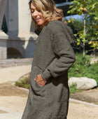 Full Size Open Front Long Sleeve Hooded Coat - Body By J'ne