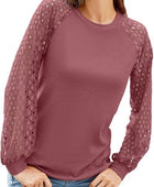 Full Size Eyelet Round Neck Long Sleeve T-Shirt - Body By J'ne