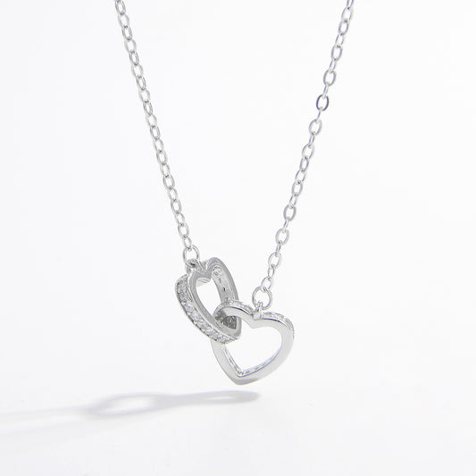 925 Sterling Silver Inlaid Zircon Heart Necklace - Body By J'ne