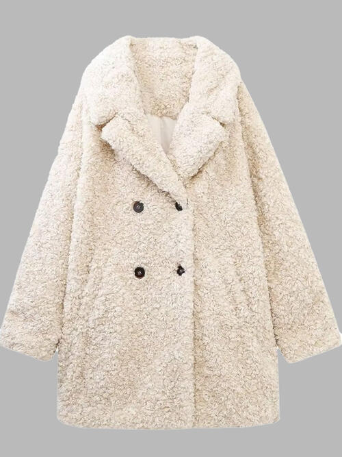 Faux Fur Button Up Lapel Neck Coat - Body By J'ne