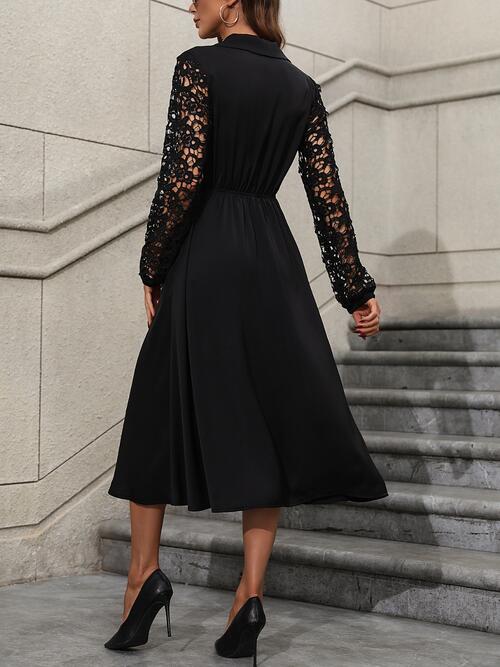 Crochet Long Sleeve Surplice Dress - Body By J'ne