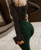 Rhinestone Mock Neck Long Sleeve Dress - Body By J'ne