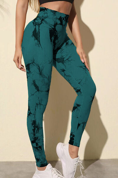 Printed High Waist Active Leggings - Body By J'ne