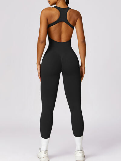 Cutout Racerback Active Jumpsuit - Body By J'ne