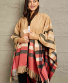 Plaid Shawl Poncho Cardigan - Body By J'ne