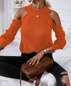 Round Neck Cold-Shoulder Sweater - Body By J'ne