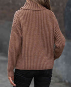 Turtleneck Dropped Shoulder  Pullover Sweater - Body By J'ne