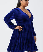 Plus Size Plunge Long Sleeve Mini Dress - Body By J'ne