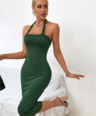 Ribbed Halter Neck Wrap Dress - Body By J'ne