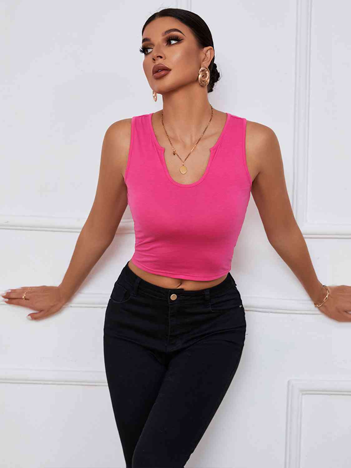 Brunch Vibes Notched Neck Tank - Body By J'ne