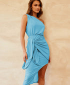 Slit Tied Single Shoulder Dress - Body By J'ne