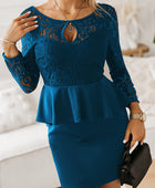 Lace Detail Long Sleeve Mini Dress - Body By J'ne