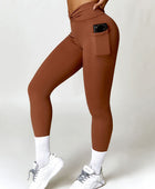 Twisted High Waist Active Pants with Pockets - Body By J'ne