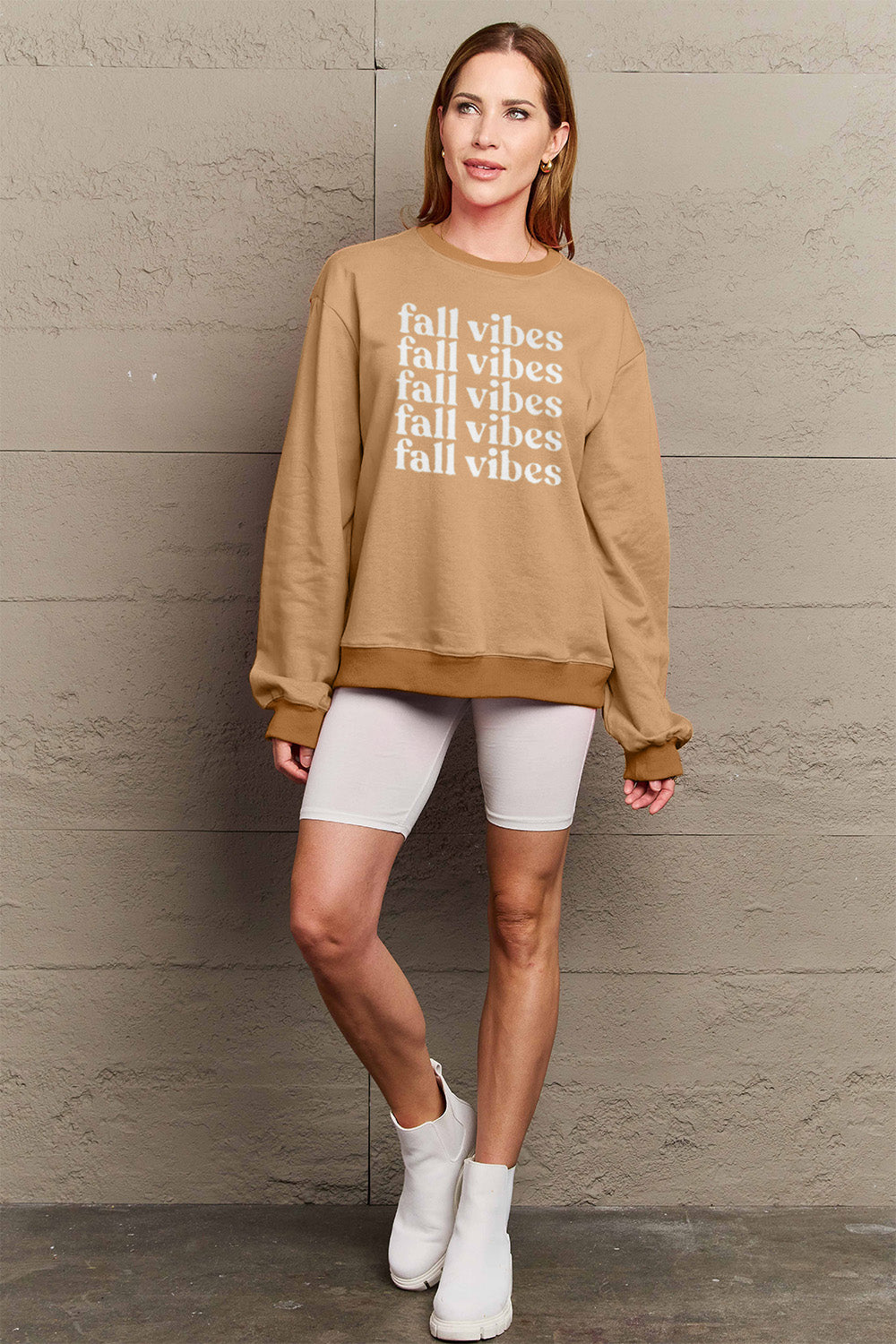 Full Size FALL VIBES Graphic Sweatshirt - Body By J'ne