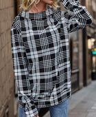 Plaid Mock Neck Long Sleeve Hoodie - Body By J'ne