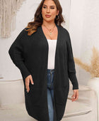 Plus Size Open Front Cardigan With Pockets - Body By J'ne