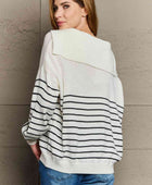 Make Me Smile Striped Oversized Knit Top - Body By J'ne