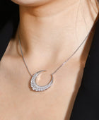 1.8 Carat Moissanite Crescent Moon Shape Pendant Necklace - Body By J'ne