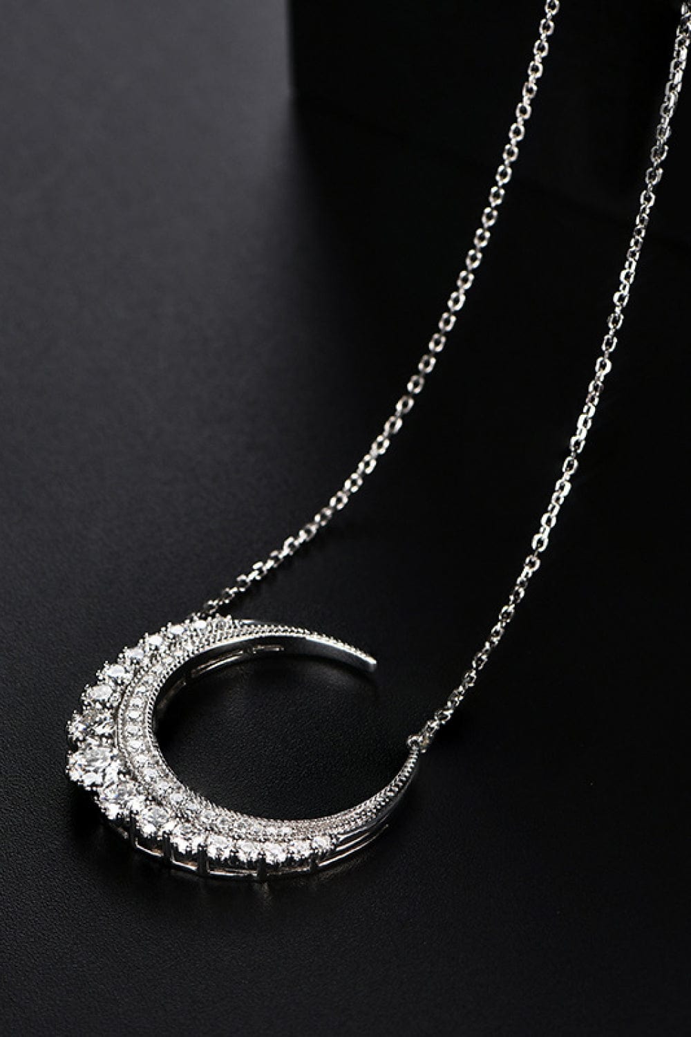 1.8 Carat Moissanite Crescent Moon Shape Pendant Necklace - Body By J'ne