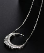 1.8 Carat Moissanite Crescent Moon Shape Pendant Necklace - Body By J'ne