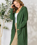 Ribbed Open Front Long Sleeve Cardigan - Body By J'ne