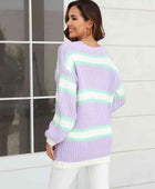 Color Block Ribbed Dropped Shoulder Open Front Cardigan - Body By J'ne