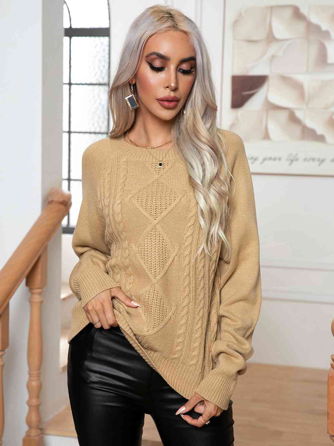 Cable-Knit Long Sleeve Sweater - Body By J'ne