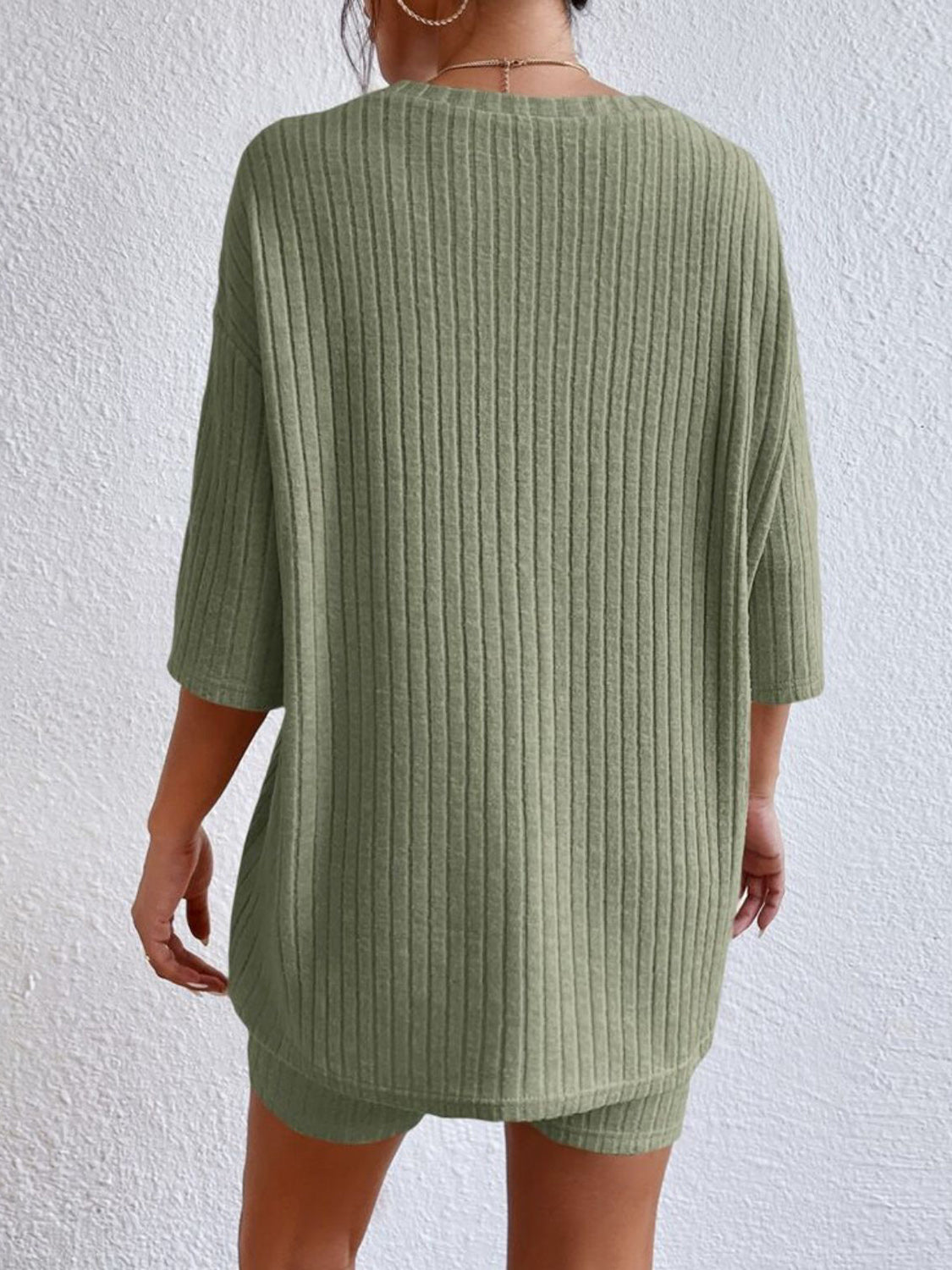 Ribbed Round Neck Top and Shorts Set - Body By J'ne