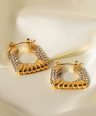 18K Gold Plated Inlaid Cubic Zirconia Earrings - Body By J'ne