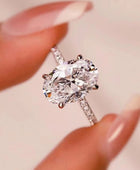 18K Platinum-Plated Side Stone Moissanite Ring - Body By J'ne