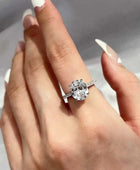 18K Platinum-Plated Side Stone Moissanite Ring - Body By J'ne