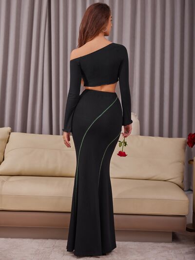 High Waist Contrast Maxi Skirt - Body By J'ne