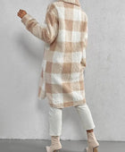 Plaid Collared Neck Button Down Coat - Body By J'ne