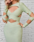 Cutout Round Neck Maxi Wrap Dress - Body By J'ne