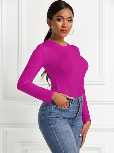 Round Neck Long Sleeve Bodysuit - Body By J'ne