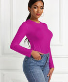 Round Neck Long Sleeve Bodysuit - Body By J'ne