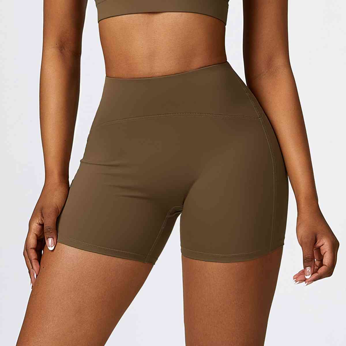 Wide Waistband Slim Fit Sports Shorts - Body By J'ne