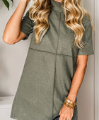 Mock Neck Short Sleeve Dress - Body By J'ne