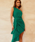 Slit Tied Single Shoulder Dress - Body By J'ne