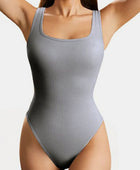 Wide Strap Square Neck Active Bodysuit - Body By J'ne