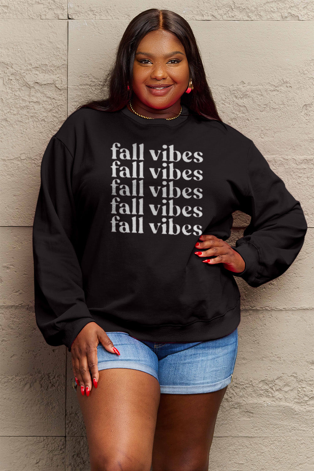 Full Size FALL VIBES Graphic Sweatshirt - Body By J'ne