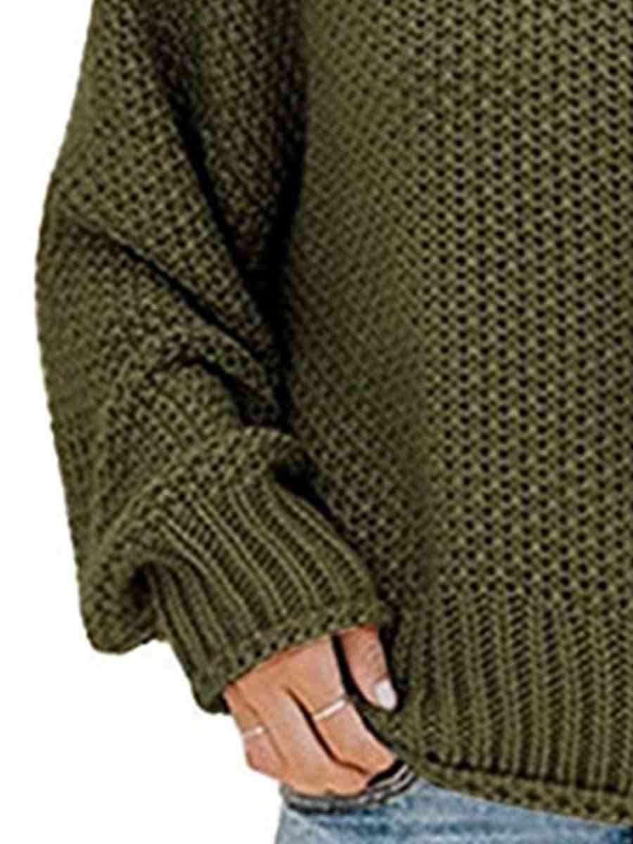 Turtleneck Dropped Shoulder Sweater - Body By J'ne