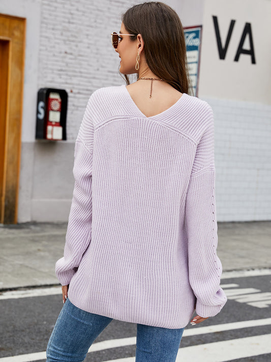 V-Neck Rib-Knit Top - Body By J'ne