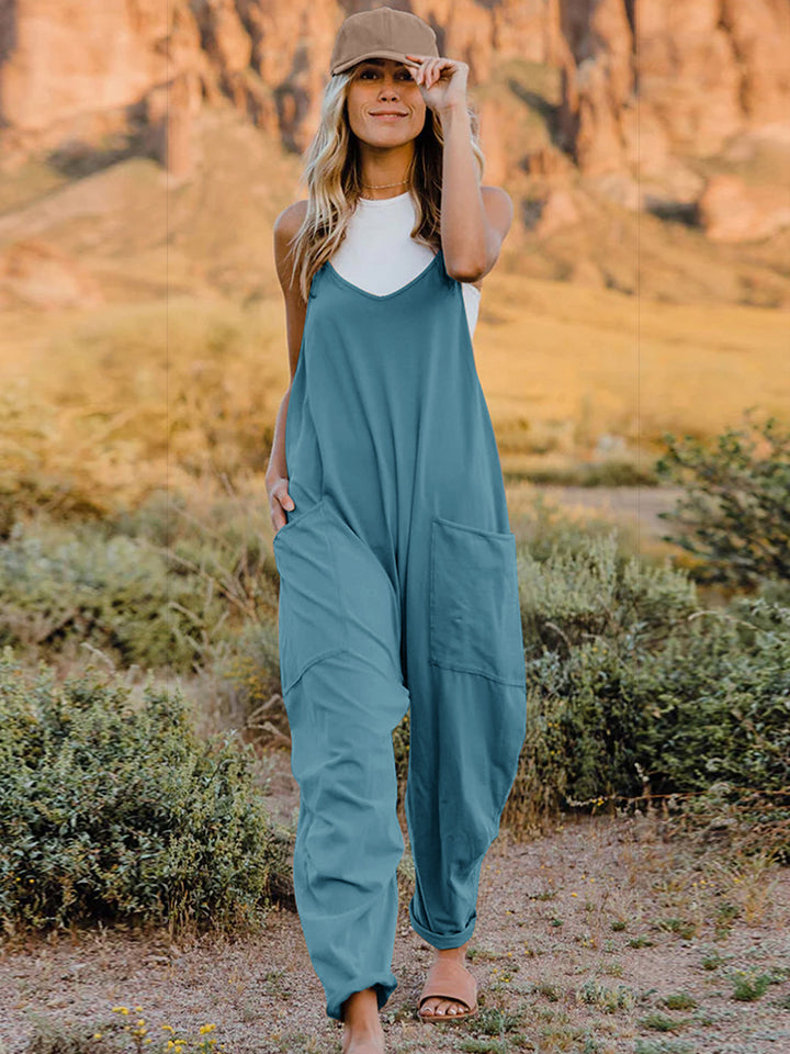 Double Take  V-Neck Sleeveless Jumpsuit with Pocket - Body By J'ne