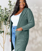 Ribbed Open Front Long Sleeve Cardigan - Body By J'ne